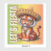 Sticker Let's Fiesta - Tiger Cinco de Mayo (Feuille)