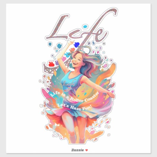 Sticker Let's Have Fun,Life a Roller Coaster (Feuille)