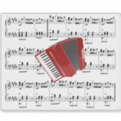 Sticker Let's Polka, Red Accordion, (Devant)