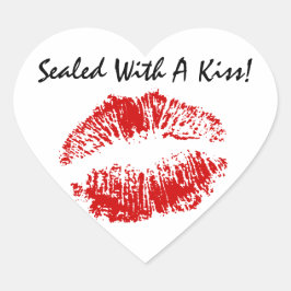 Sticker letter afdichting verzegeld met een kus li