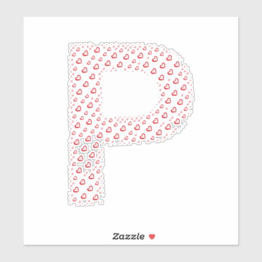 STICKER LETTERS MADE UP OF HEARTS (Feuille)