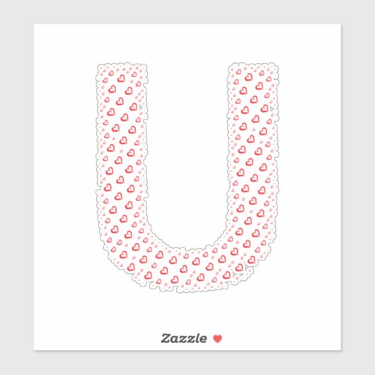 STICKER LETTERS MADE UP OF HEARTS (Feuille)