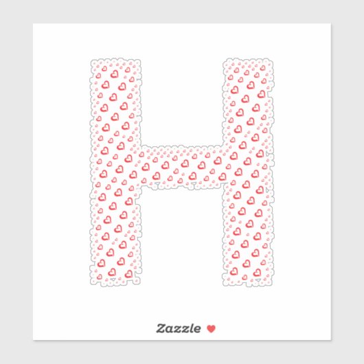 STICKER LETTERS MADE UP OF HEARTS (Feuille)