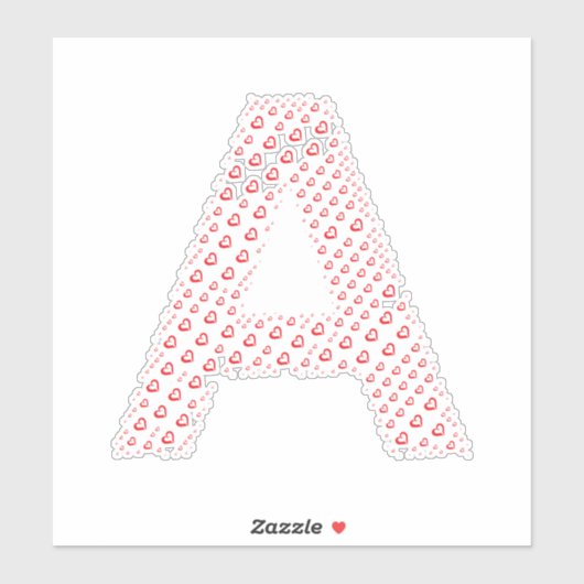 STICKER LETTERS MADE UP OF HEARTS (Feuille)