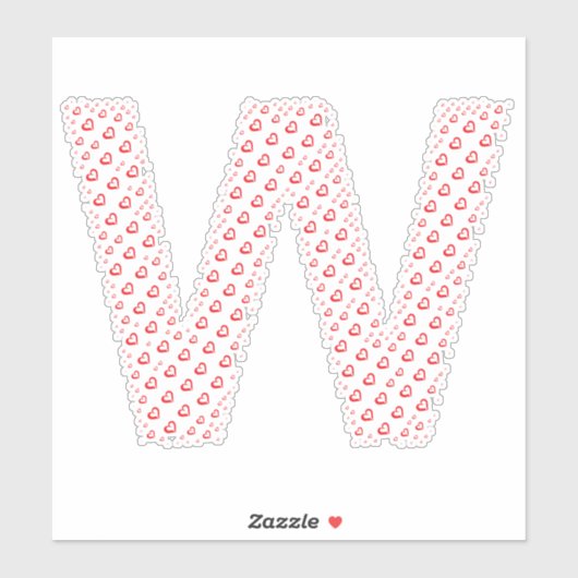 STICKER LETTERS MADE UP OF HEARTS (Feuille)