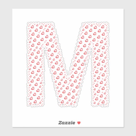 STICKER LETTERS MADE UP OF HEARTS (Feuille)
