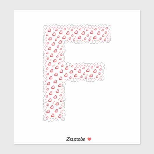 STICKER LETTERS MADE UP OF HEARTS (Feuille)