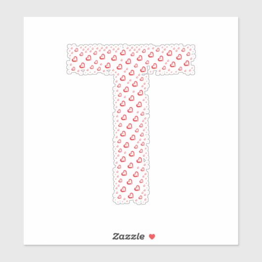 STICKER LETTERS MADE UP OF HEARTS (Feuille)