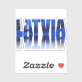 Sticker Lettonie hiver nuit texte avec réflexion (Feuille)