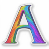 Sticker Lettre A de l'alphabet initiale colorée (Devant)