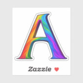 Sticker Lettre A de l'alphabet initiale colorée (Feuille)