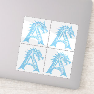 Sticker Lettre A de style dragon, alphabet du dragon, mono