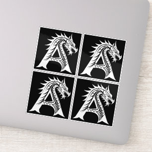 Sticker Lettre A de style dragon, alphabet du dragon, mono