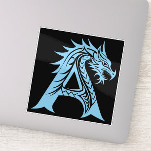 Sticker Lettre A de style dragon, alphabet du dragon, mono