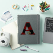 Sticker Lettre A Ladybug Imprimer avec Ladybug et Flower (Couverture iPad)