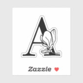 Sticker Lettre A - Rose (Feuille)