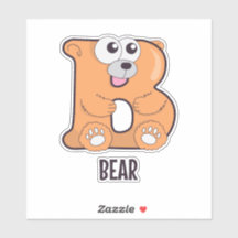 Lettre alphabet animal - B (ours)