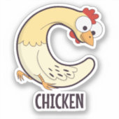 Sticker Lettre alphabet animal - C (poulet) (Recto)