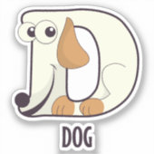 Sticker Lettre alphabet animal - D (Recto)