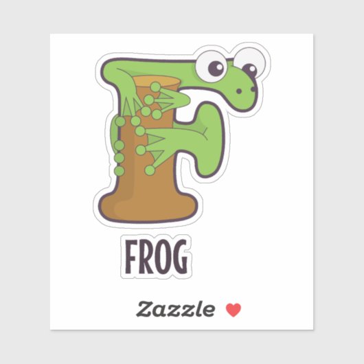 Sticker Lettre alphabet animal - F (Feuille)