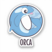 Sticker Lettre alphabet animal - O (Orca) (Recto)