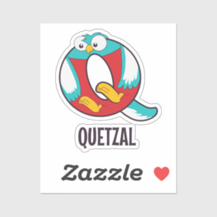 Sticker Lettre alphabet animal - Q (quetzal)