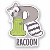 Sticker Lettre alphabet animal - R (Racon) (Recto)