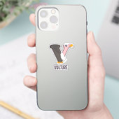 Sticker Lettre alphabet animal - V ( Vautour) (Téléphone)