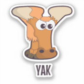 Sticker Lettre alphabet animal - Y (yak) (Recto)