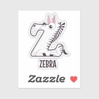 Sticker Lettre alphabet animal - Z (Zèbre)
