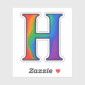 Sticker Lettre alphabétique initiale colorée H (Feuille)