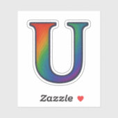 Sticker Lettre alphabétique initiale colorée U (Feuille)