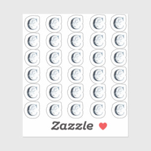 Sticker LETTRE AQUACOLE Bleue DE LA Marine "C" Mini Sticke