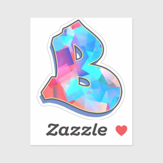 Sticker Lettre B - Color Mix (Feuille)