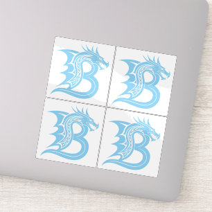 Sticker Lettre B de style dragon, alphabet du dragon, mono