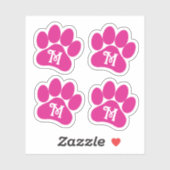 Sticker Lettre bouclés personnalisée Empreinte de patte Vi (Feuille)