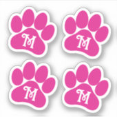 Sticker Lettre bouclés personnalisée Empreinte de patte Vi (Devant)