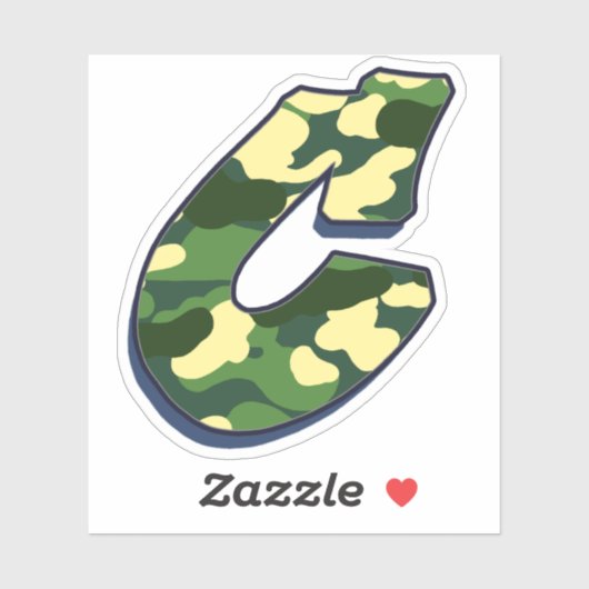 Sticker Lettre C - Camo Green (Feuille)