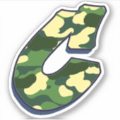 Sticker Lettre C - Camo Green (Devant)