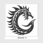 Sticker Lettre C de style dragon, alphabet du dragon, mono (Feuille)