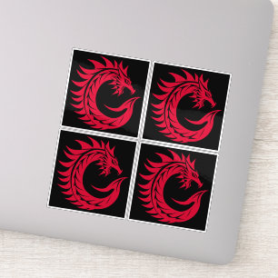 Sticker Lettre C de style dragon, alphabet du dragon, mono