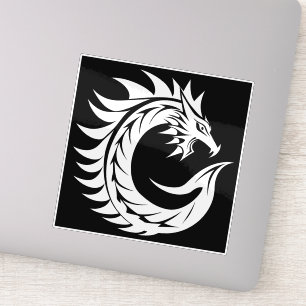 Sticker Lettre C de style dragon, alphabet du dragon, mono