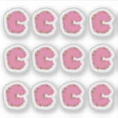 Sticker Lettre C du café : feuille d'initiale monogramme (Devant)
