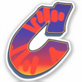 Sticker Lettre C - Night Sky (Recto)