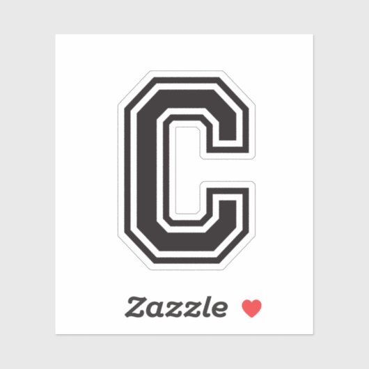 Sticker Lettre C sporty college alphabet de police (Feuille)