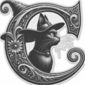 STICKER LETTRE CHATON NOIR CHATON CHATON CHATON CHATON CHA (Devant)