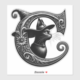 STICKER LETTRE CHATON NOIR CHATON CHATON CHATON CHATON CHA