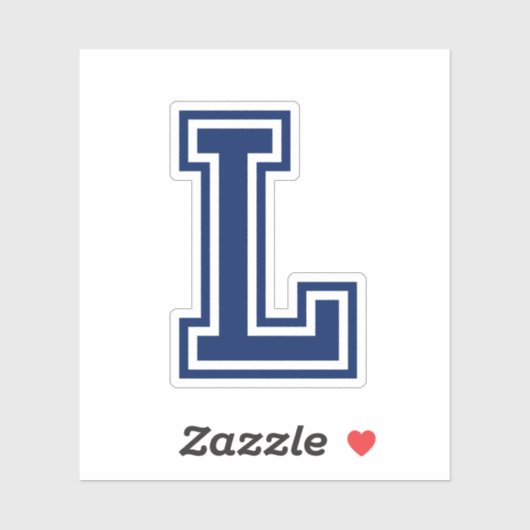 Sticker Lettre couleur personnalisée L sporta collège poli (Feuille)