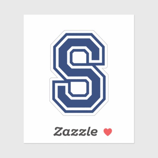 Sticker Lettre couleur personnalisée S sporta collège poli (Feuille)