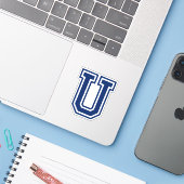 Sticker Lettre couleur personnalisée U sporty college poli (Ordinateur portable avec iPhone)